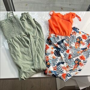 Floral and Green Jumpsuits